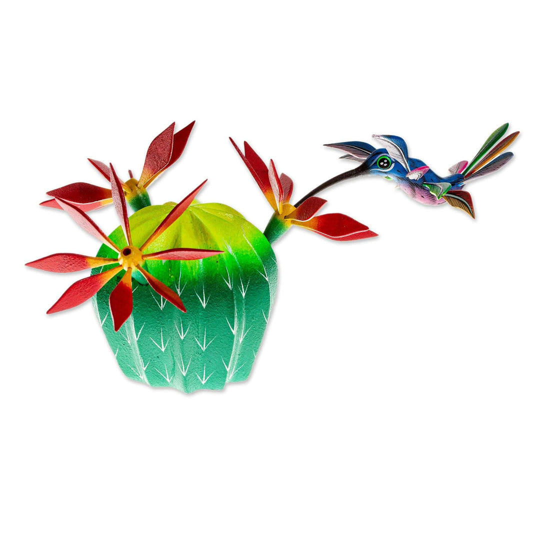 Handcrafted Hummingbird Alebrije Statuette - Hungry Hummingbird