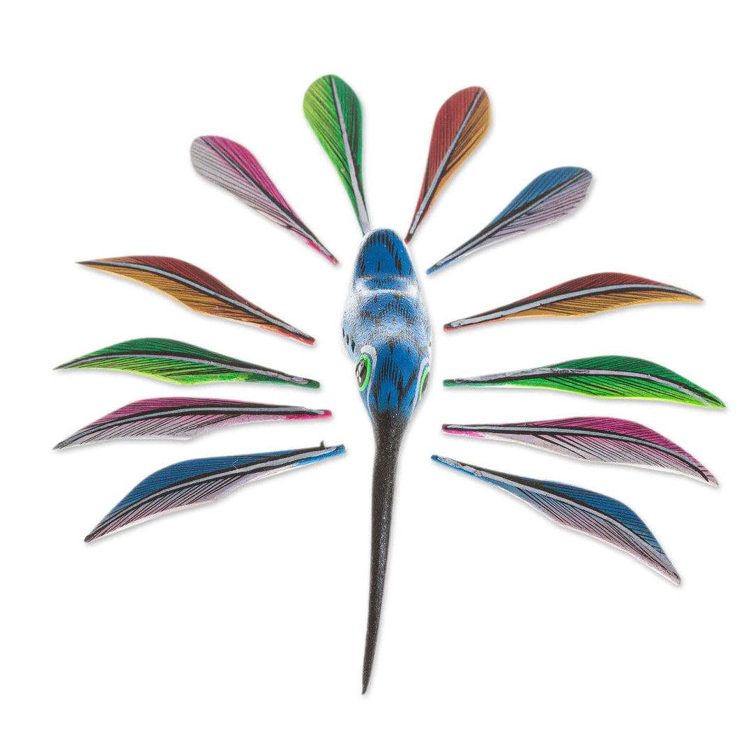 Handcrafted Hummingbird Alebrije Statuette - Hungry Hummingbird