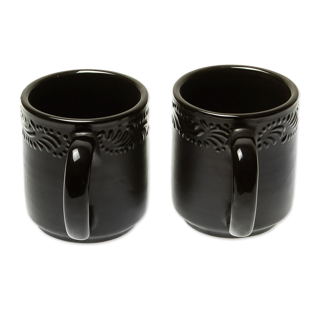 Handmade Ceramic Mugs (Pair) - Tradition in Black