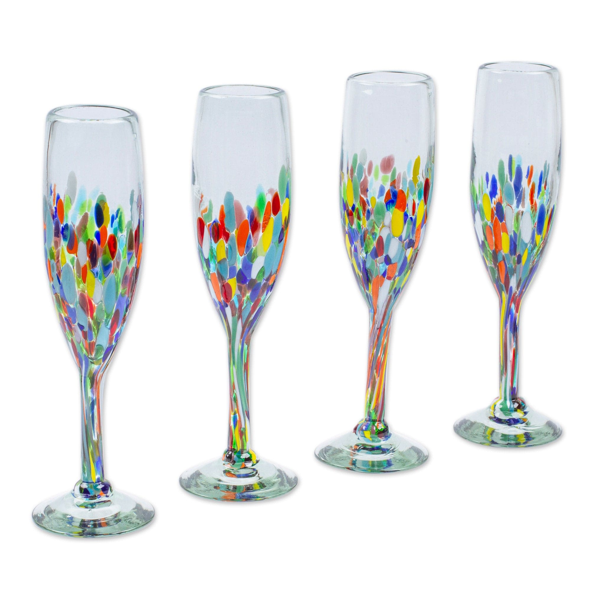 Hue Colored Champagne Glasses, Set of 6 - Blackstone's of Beacon Hill