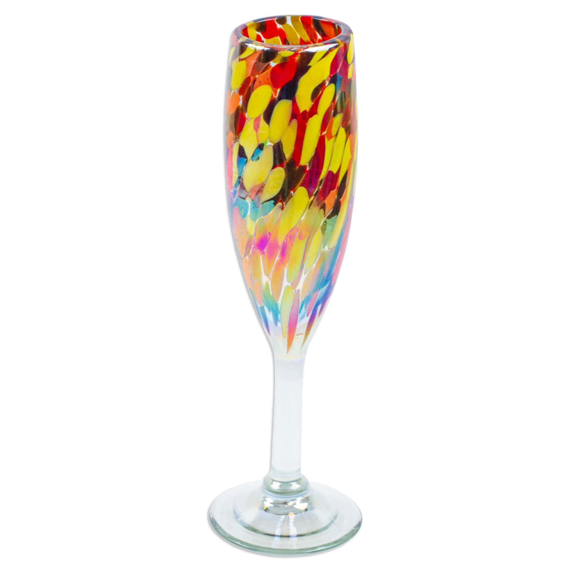 Handblown Champagne Flutes - Set of 4 - Confetti – GlobeIn