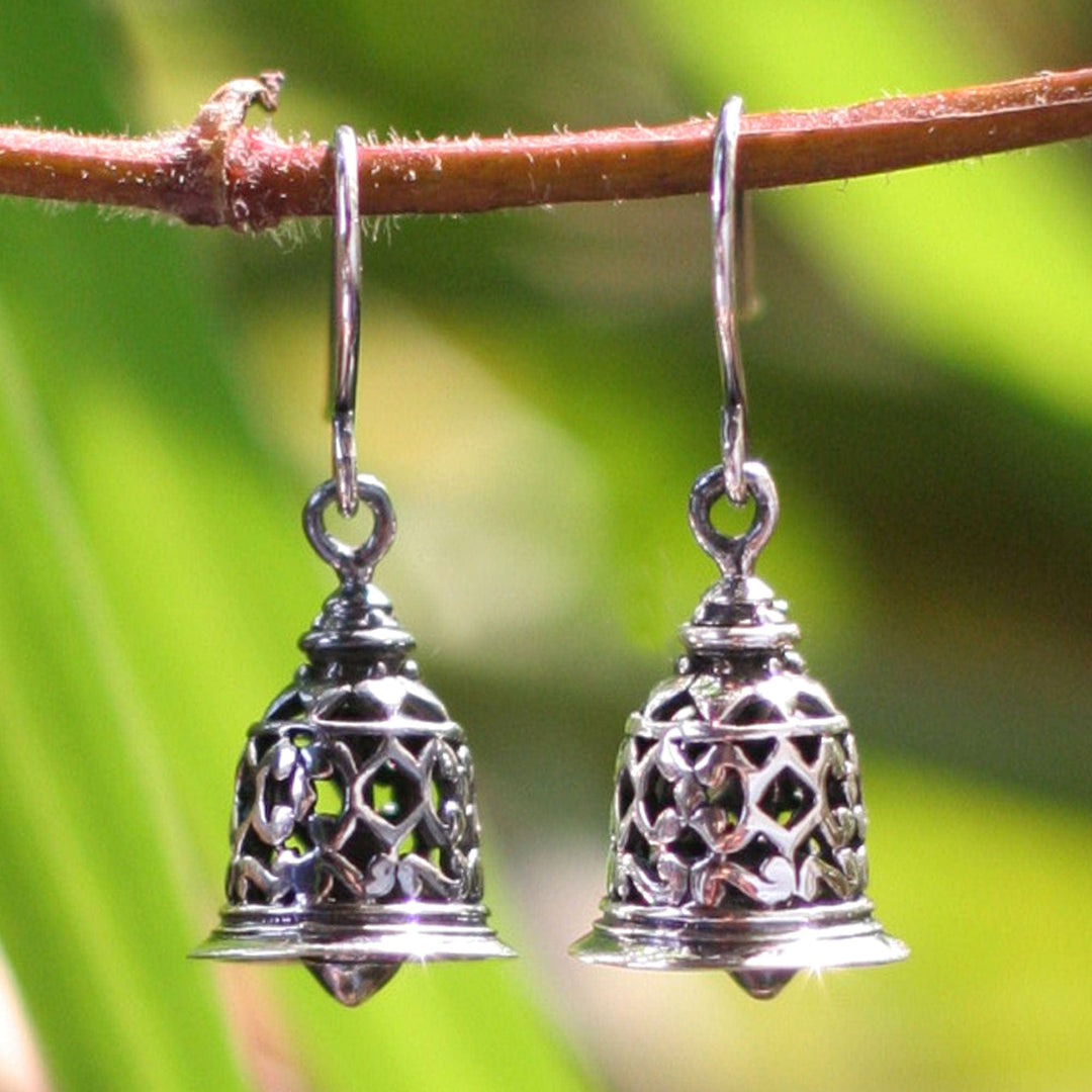 Sterling Silver Dangle Earrings - Temple Bell