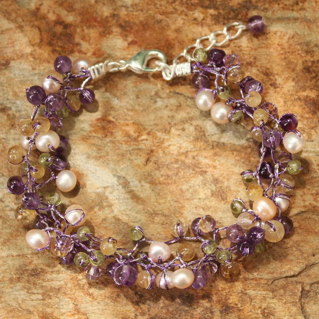 Pearl and Amethyst Bracelet - Mystic Passion