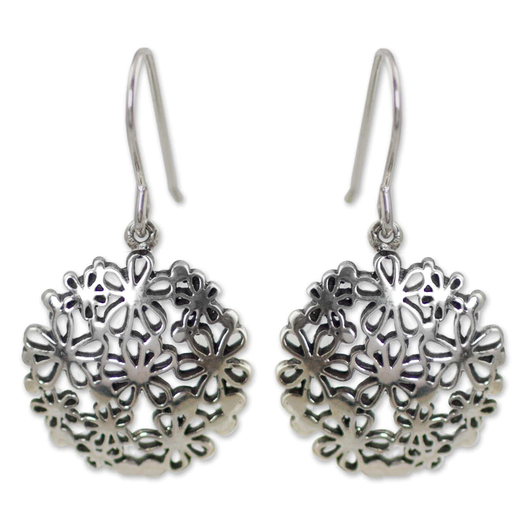 Sterling Silver Dangle Earrings - Hydrangea