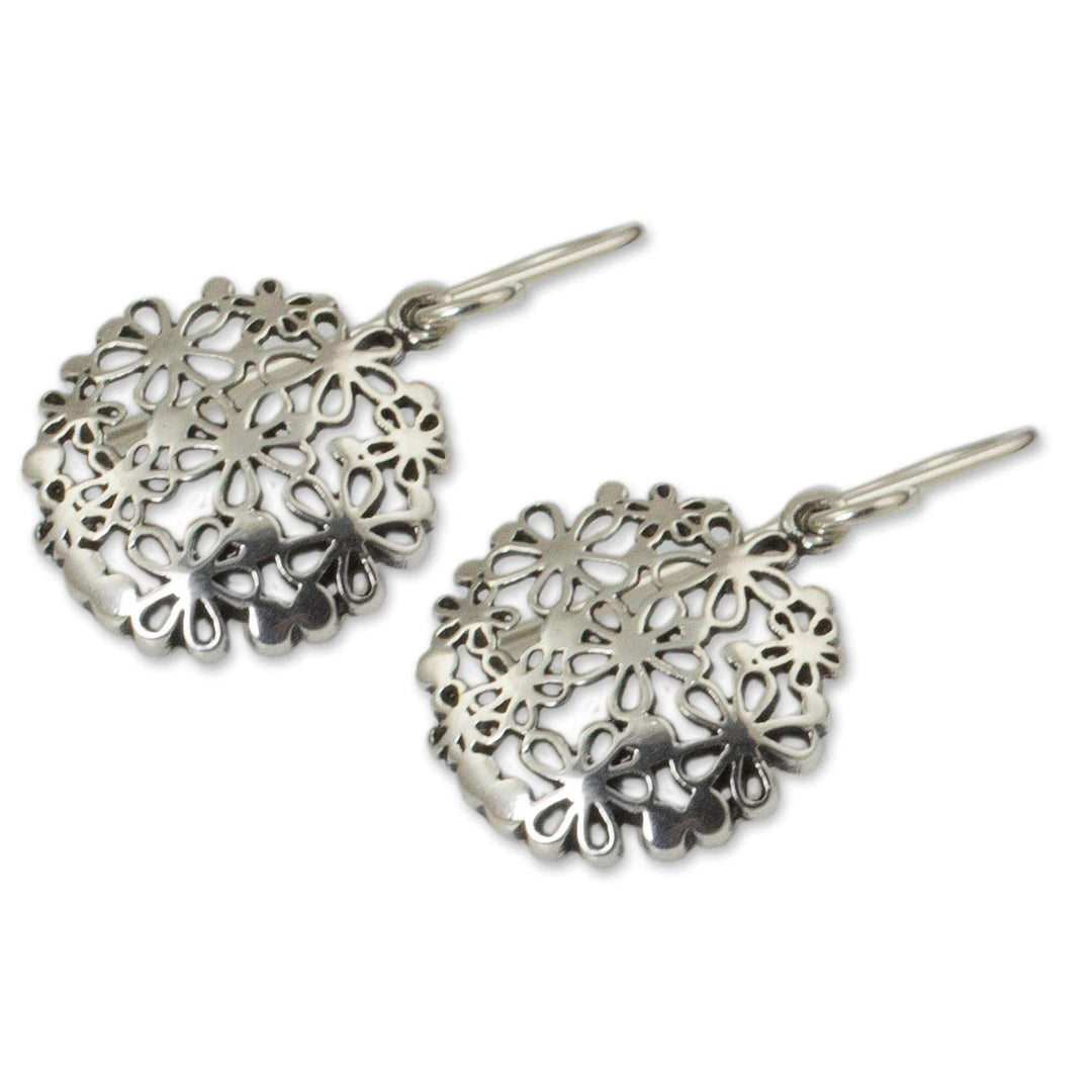 Sterling Silver Dangle Earrings - Hydrangea