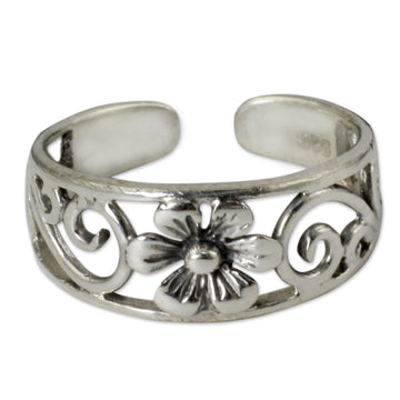 Sterling Silver Toe Ring - Blossoming Paths