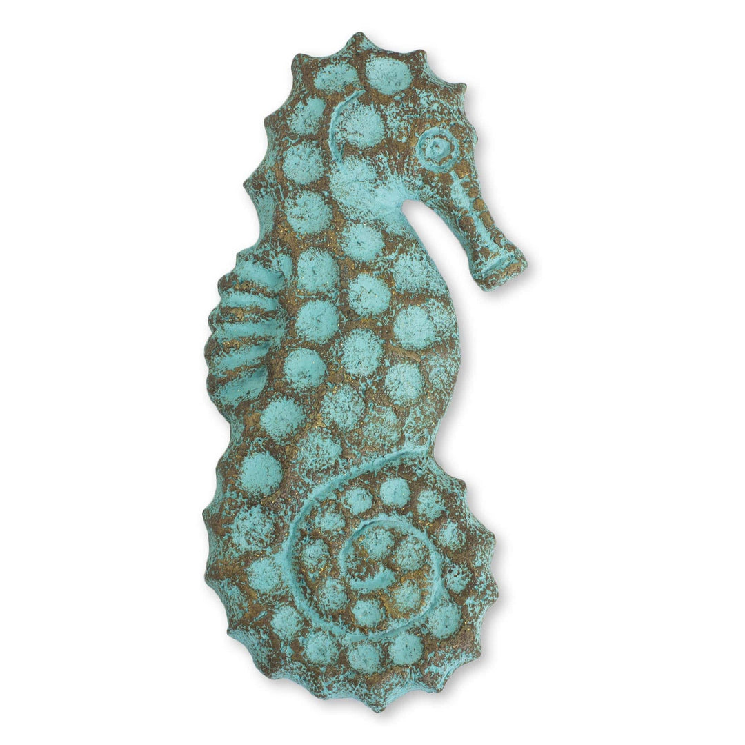 Recycled Paper Seahorse Wall Sculpture Handmade in Thailand - Seahorse Omen