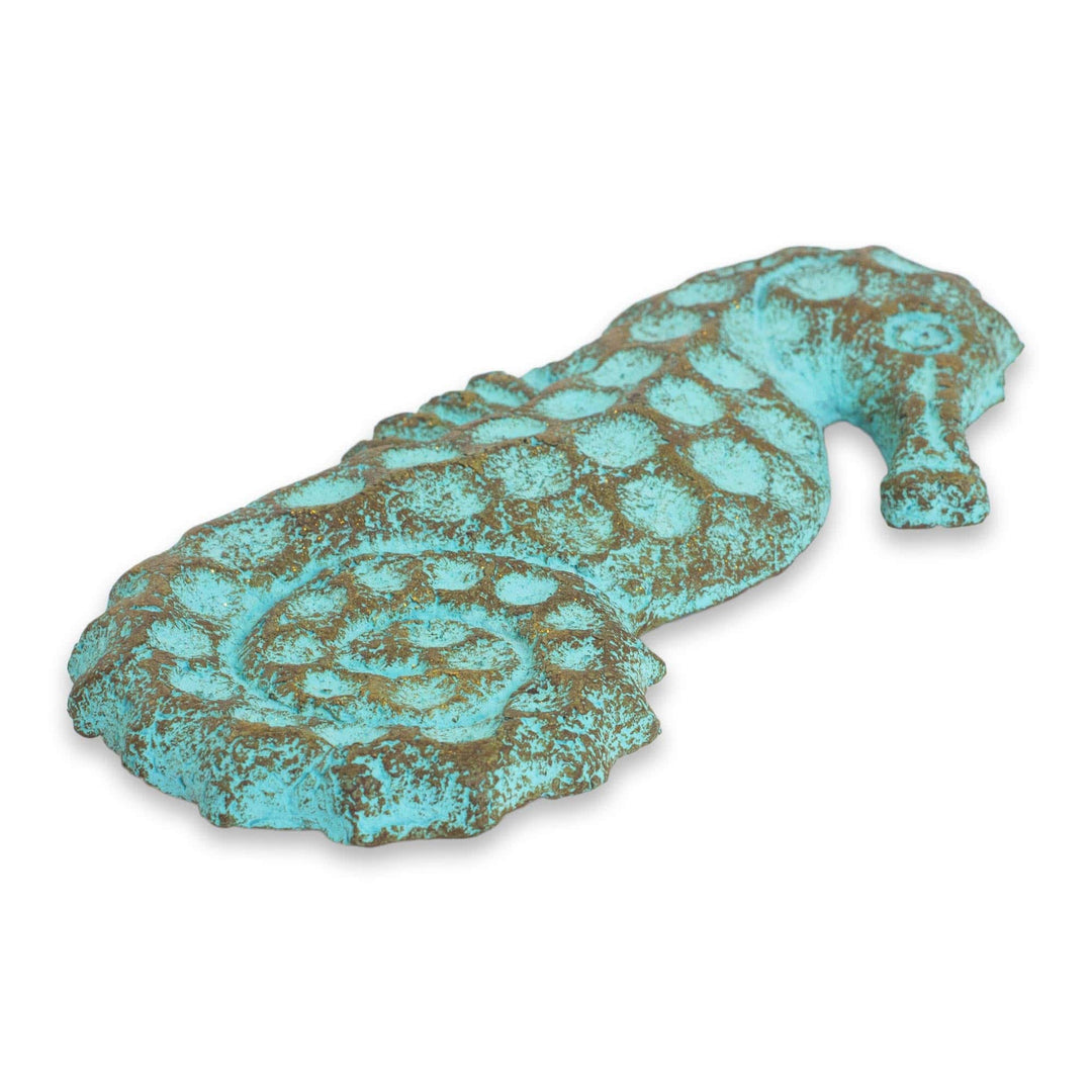 Recycled Paper Seahorse Wall Sculpture Handmade in Thailand - Seahorse Omen
