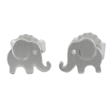 Sterling Silver Post Elephant Earrings - Endearing Elephants