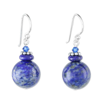 Lapis Lazuli Beaded Dangle Earrings - Global Wonder