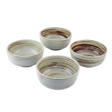 Ceramic Brown Cereal Bowls - Set of 4