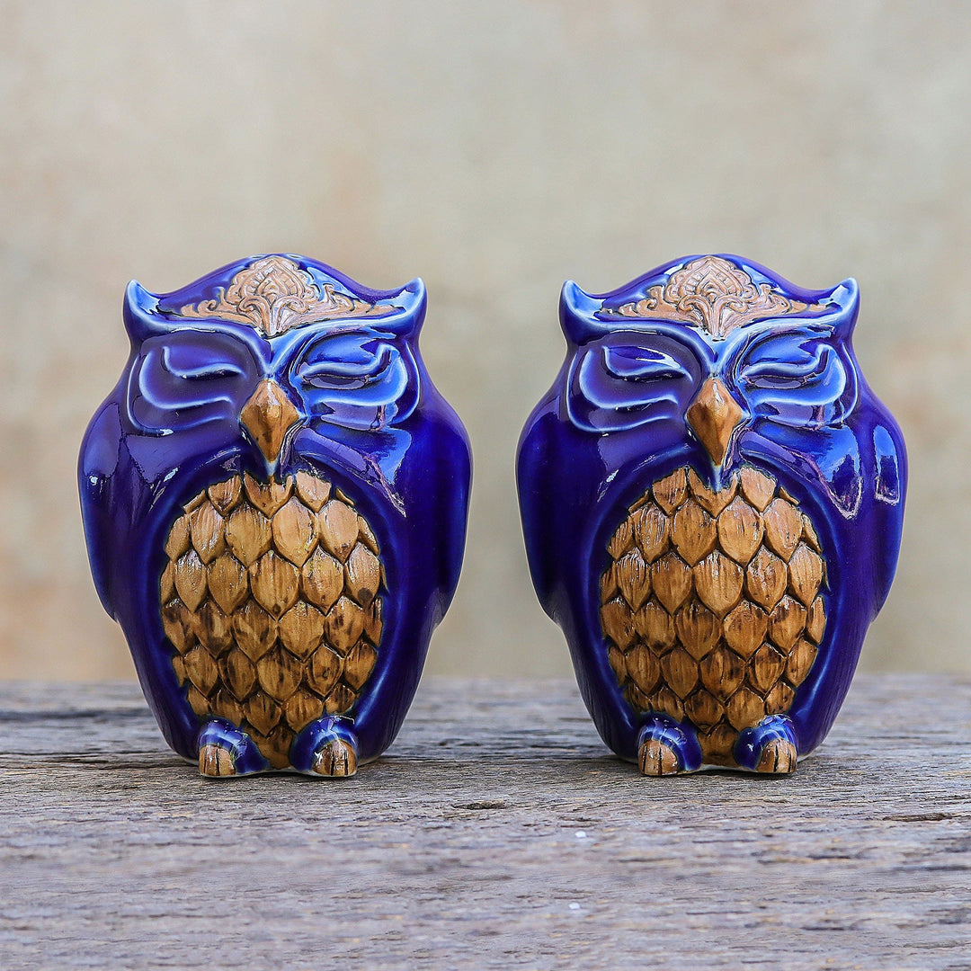 Calm Owls in Blue