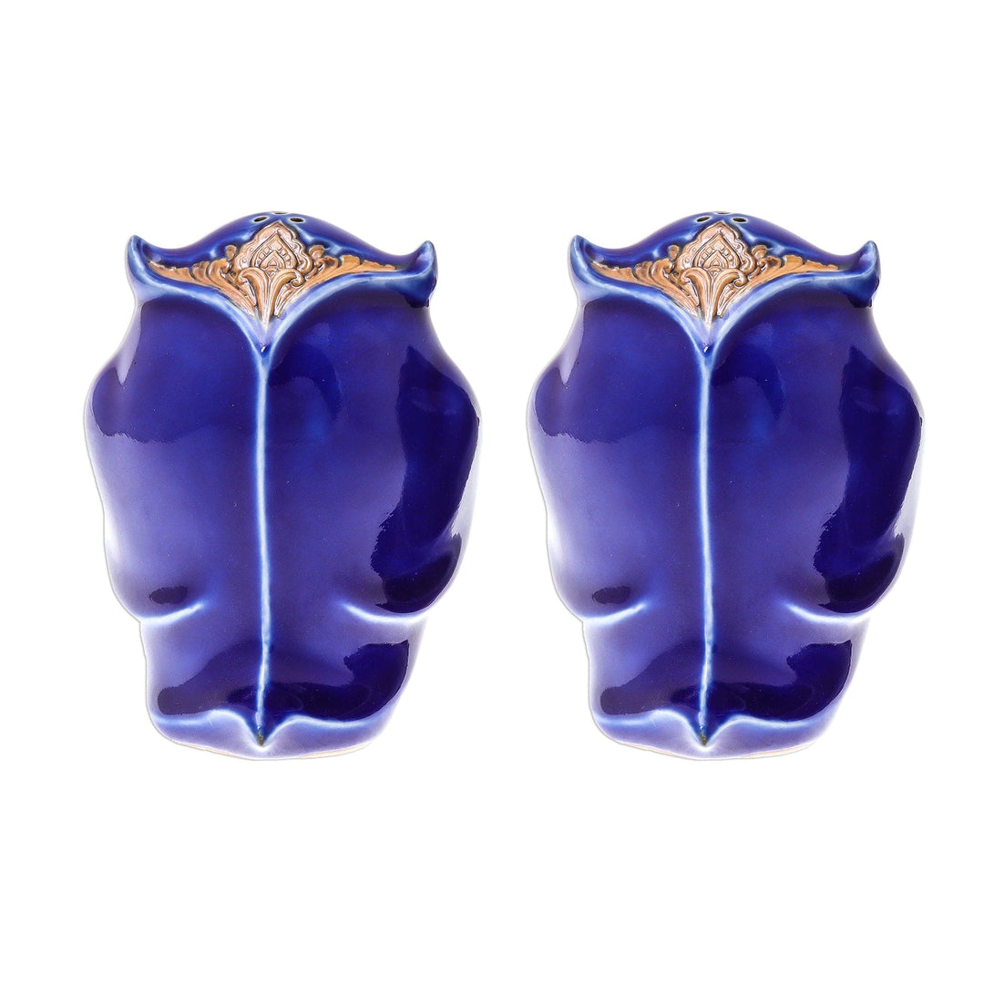 Ceramic Owl Salt and Pepper Shakers in Blue (Pair) - Calm Owls in Blue
