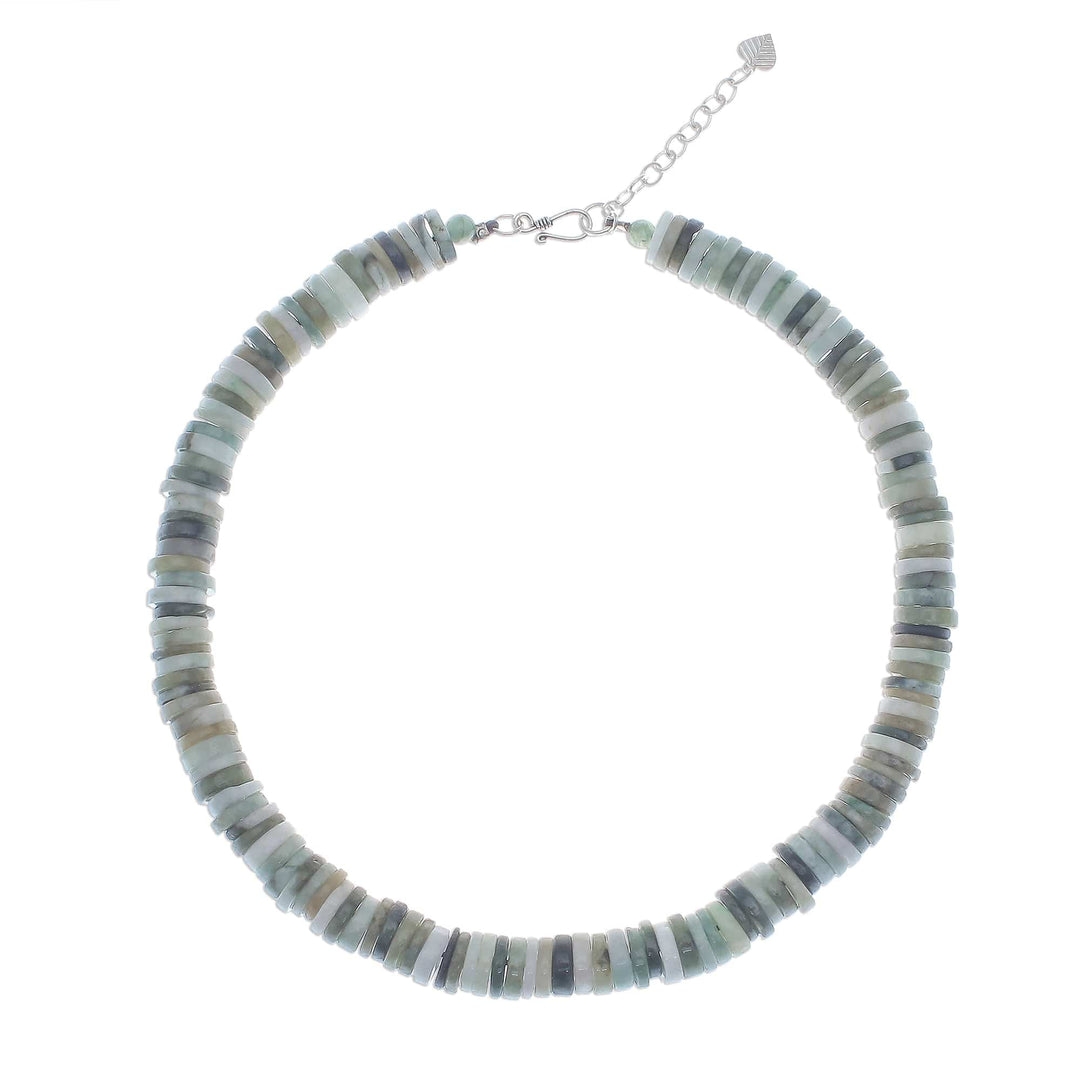 Jade Beaded Necklace in Green - Elegant Stones in Green