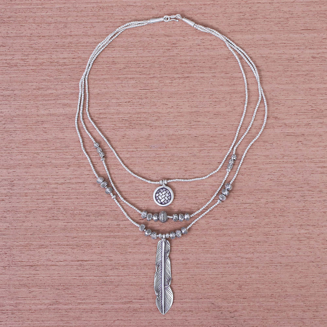 Three Strand Hill Tribe 950 Silver Necklace - Hill Tribe Trend