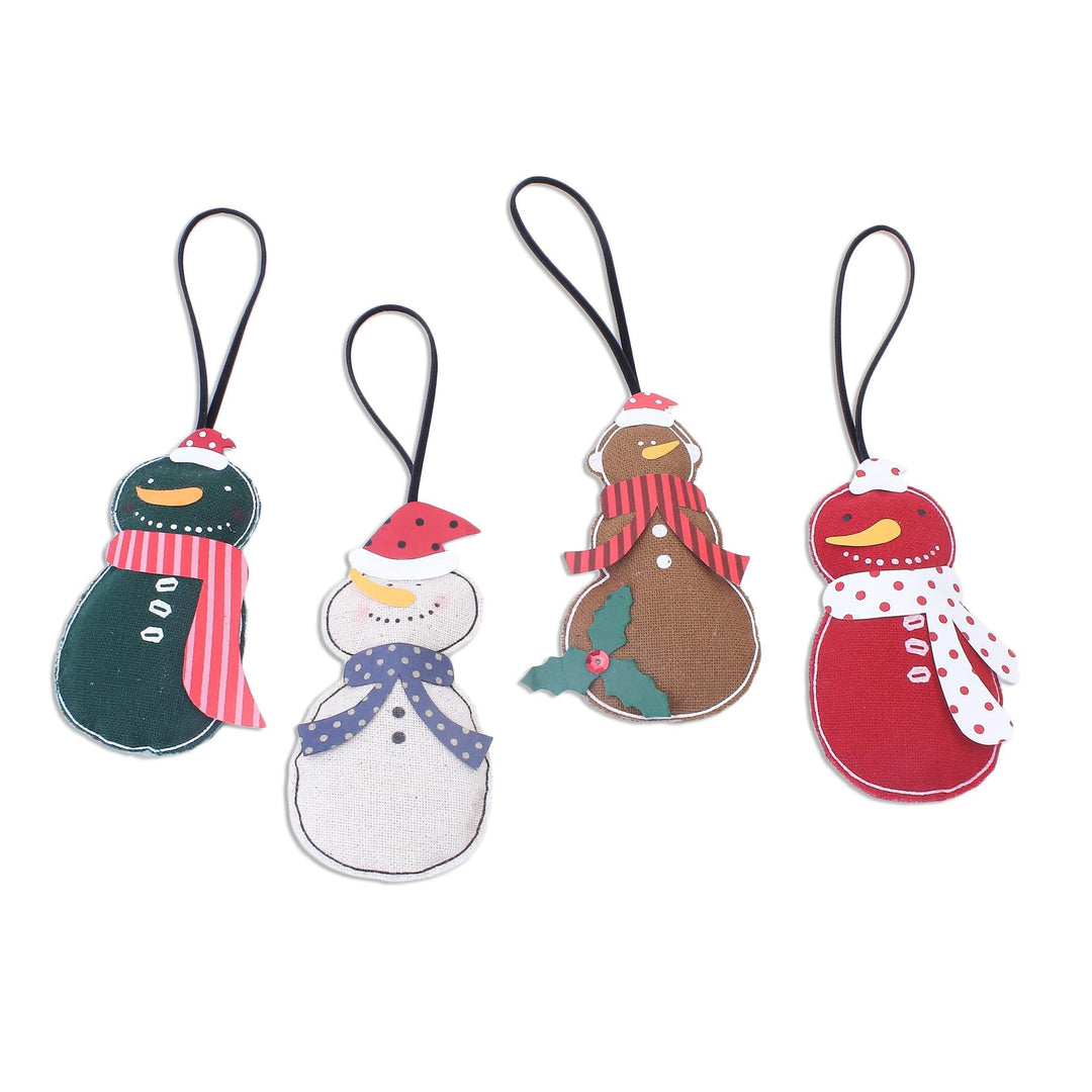 Snowman Ornaments - Set of 4 - Snowmen