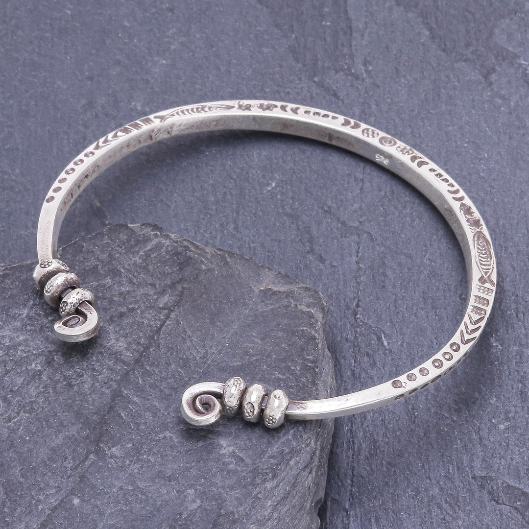 Hand Crafted Sterling Silver Cuff Bracelet - Beauty Mark