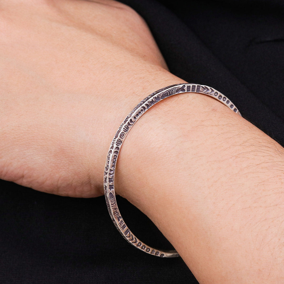 Hand Crafted Sterling Silver Cuff Bracelet - Beauty Mark
