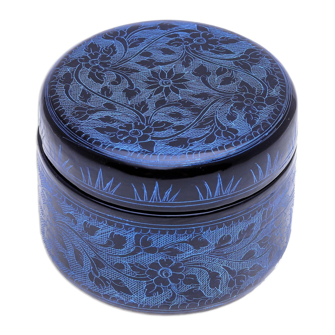 Blue Lacquerware Mango Wood Box - Nostalgic Memory in Blue