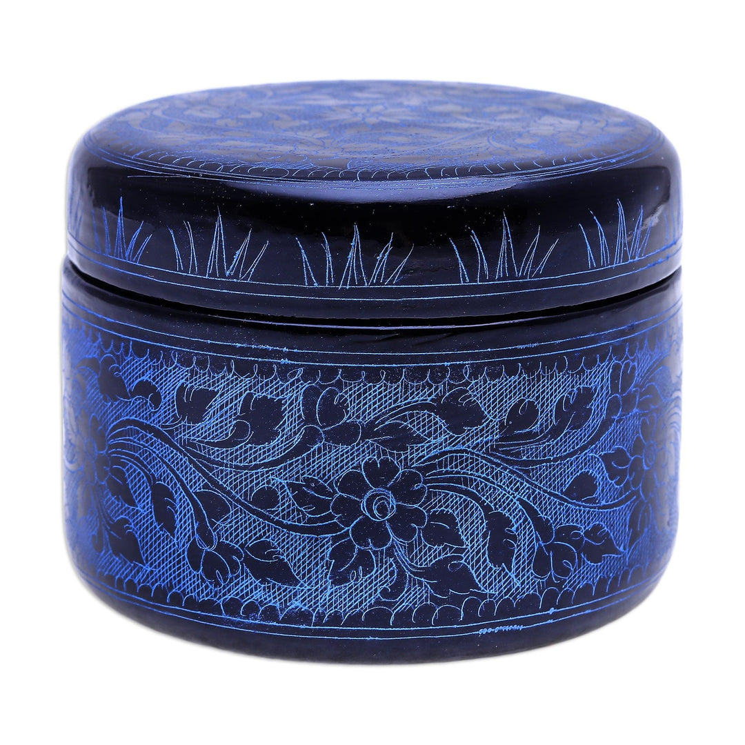 Blue Lacquerware Mango Wood Box - Nostalgic Memory in Blue