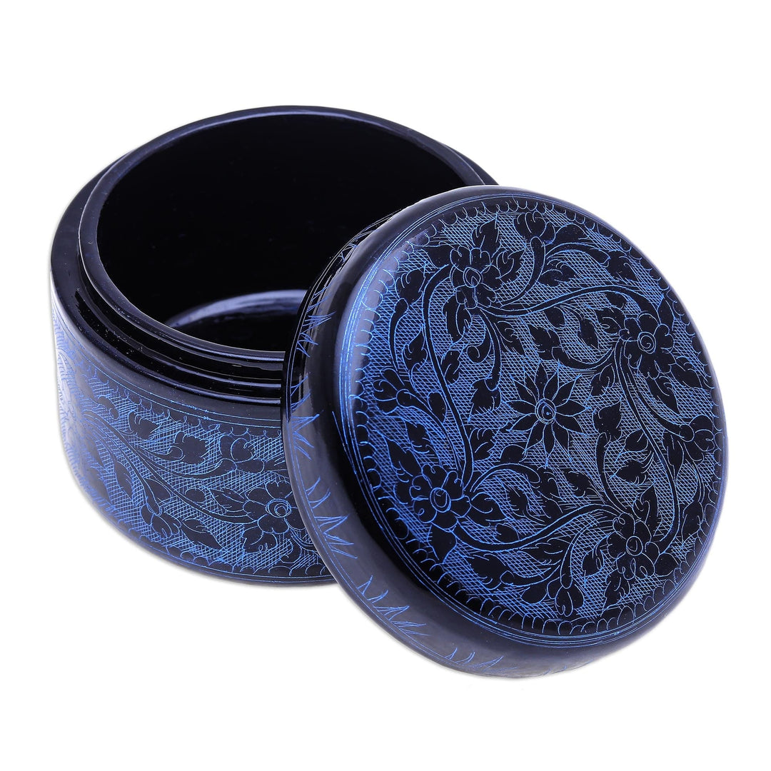 Blue Lacquerware Mango Wood Box - Nostalgic Memory in Blue