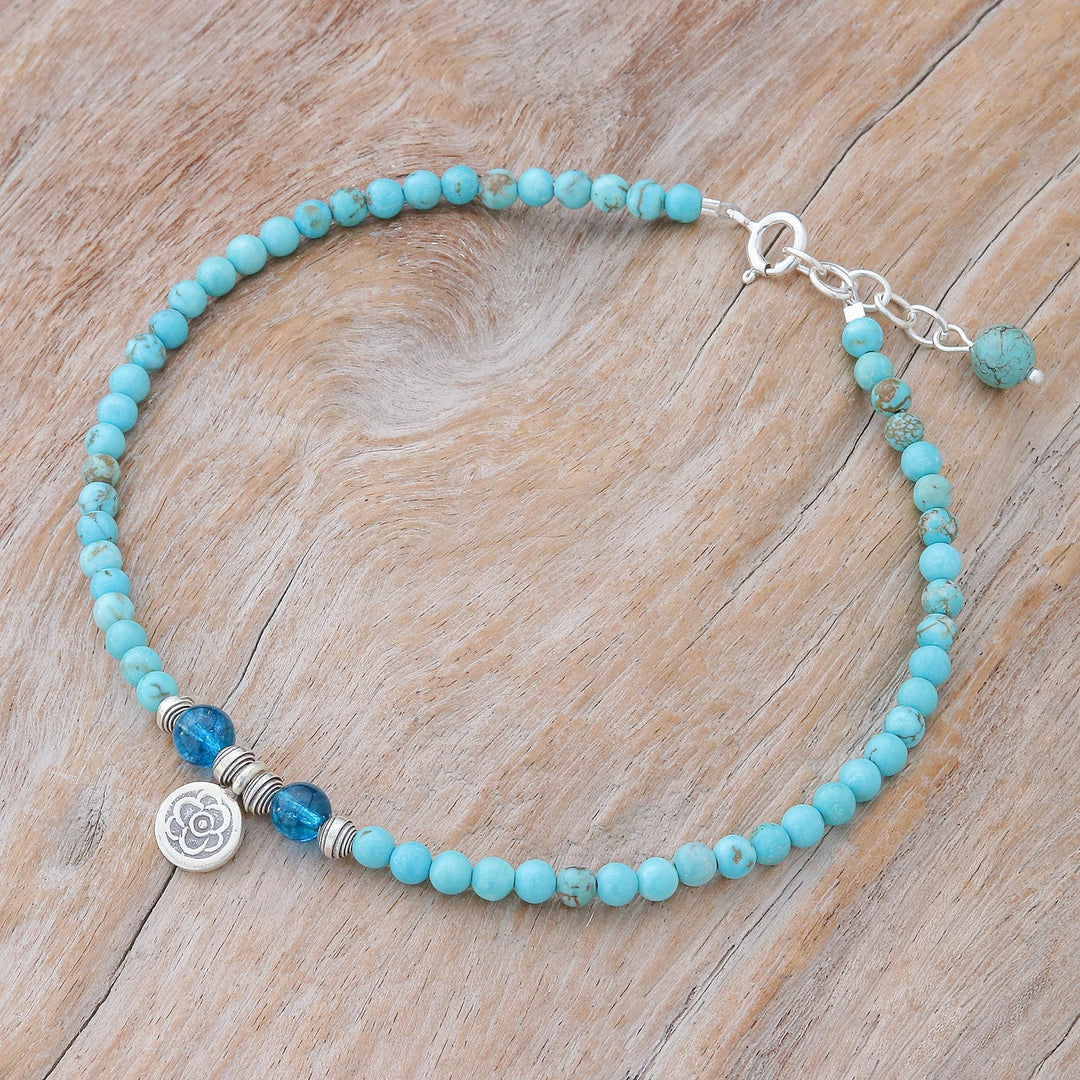 Karen Silver and Quartz Charm Anklet - Spring Step