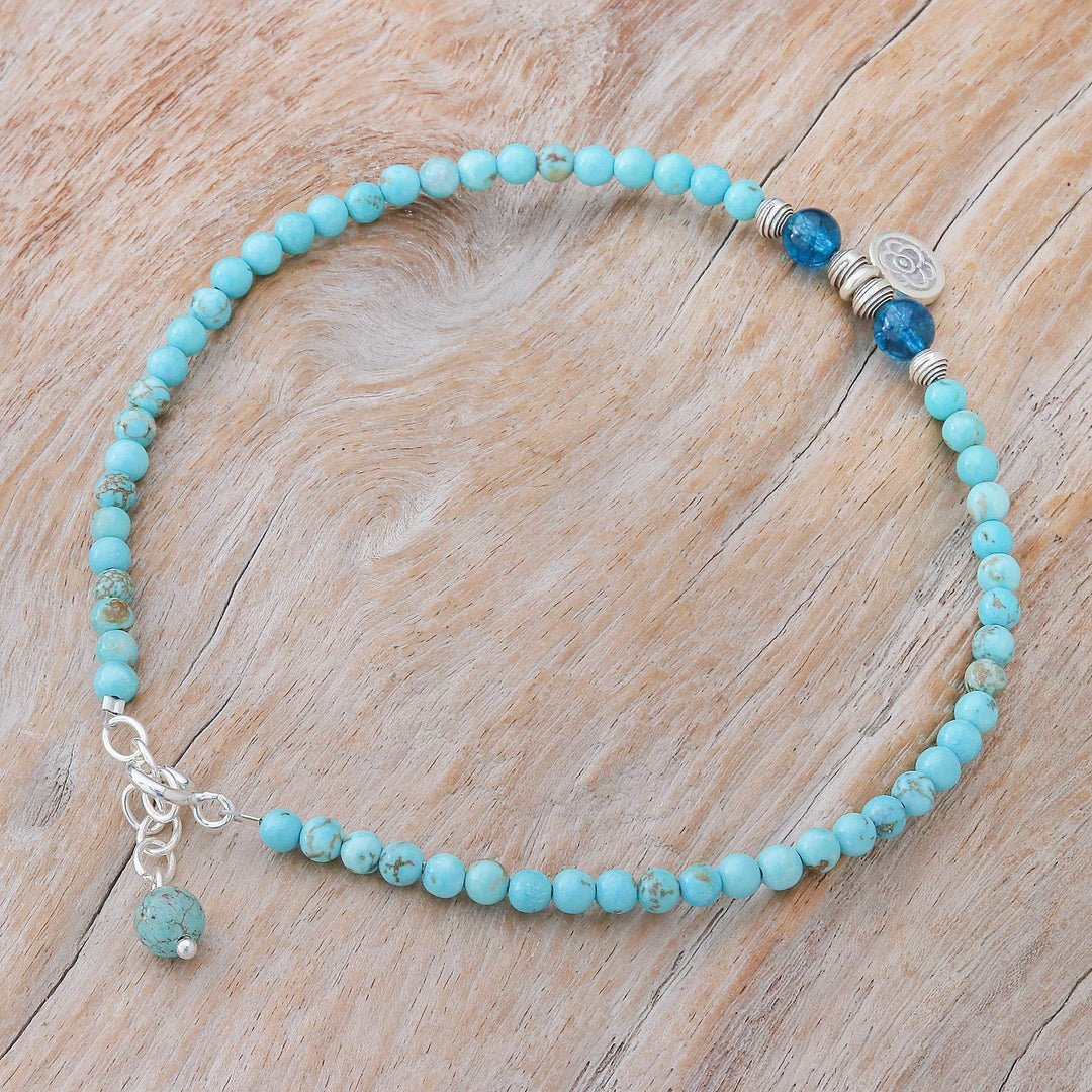 Karen Silver and Quartz Charm Anklet - Spring Step