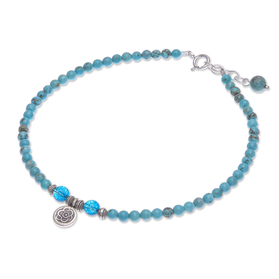 Karen Silver and Quartz Charm Anklet - Spring Step