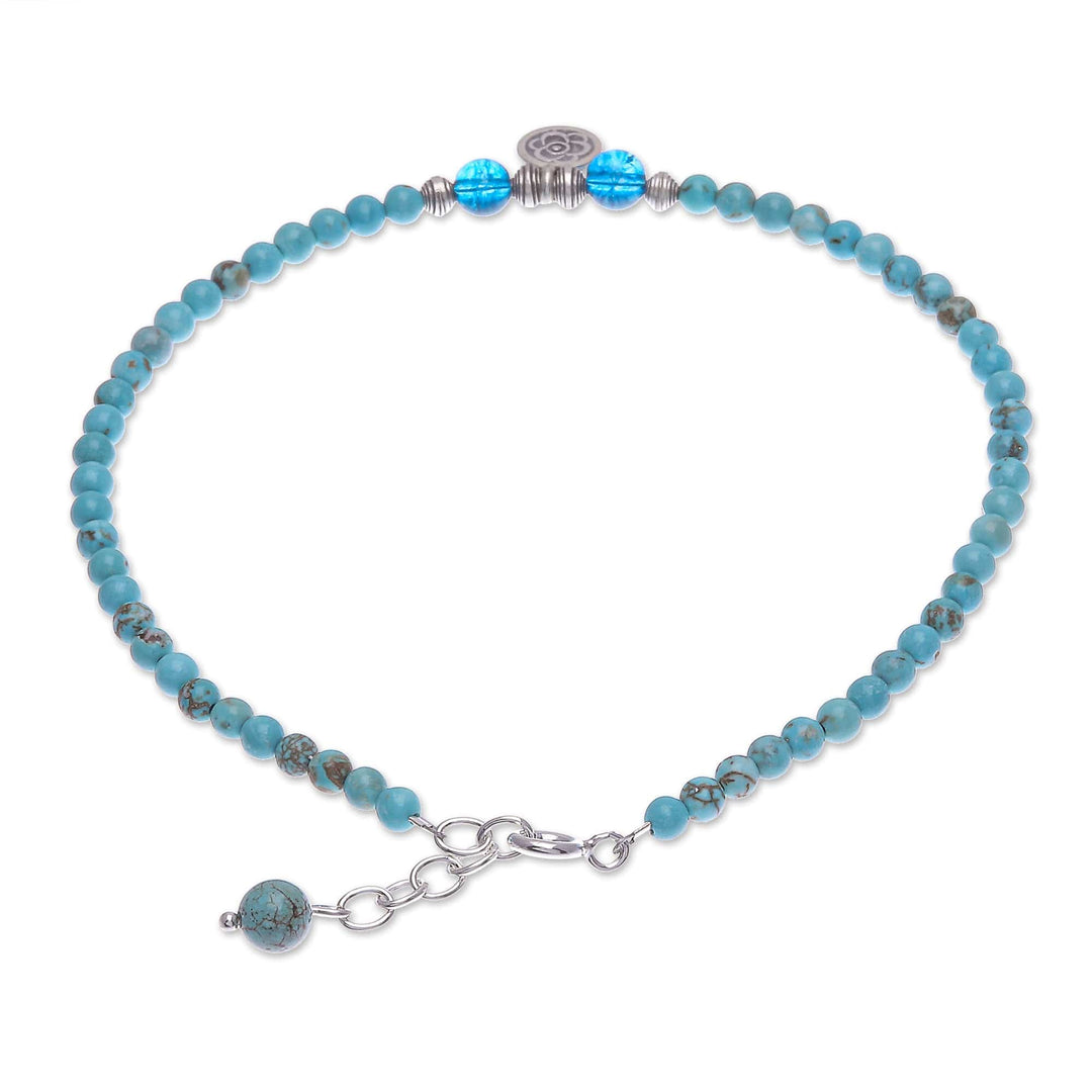 Karen Silver and Quartz Charm Anklet - Spring Step