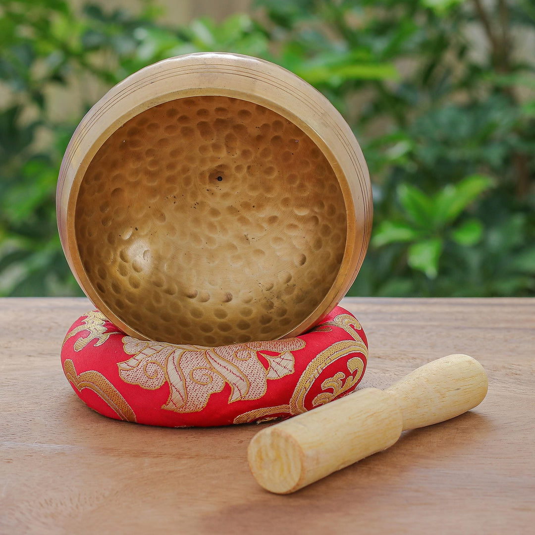 Handmade Brass Alloy Singing Bowl Set (3 Pcs) - Hammered Mantra