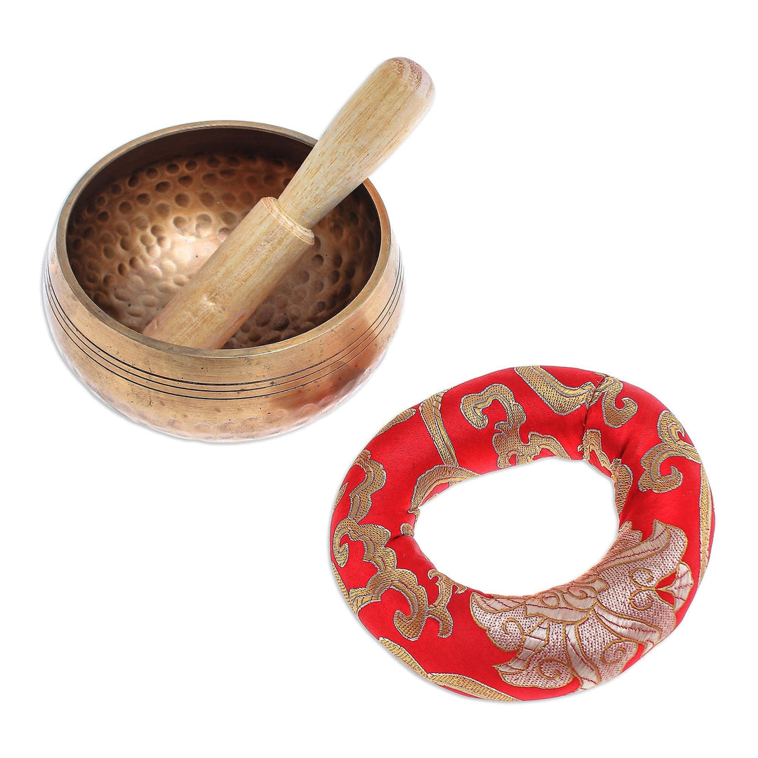 Handmade Brass Alloy Singing Bowl Set (3 Pcs) - Hammered Mantra
