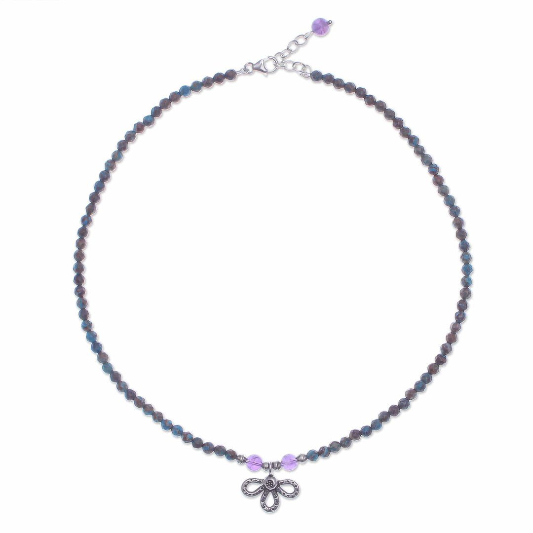 Jasper and Amethyst Beaded Pendant Necklace - Down to Earth