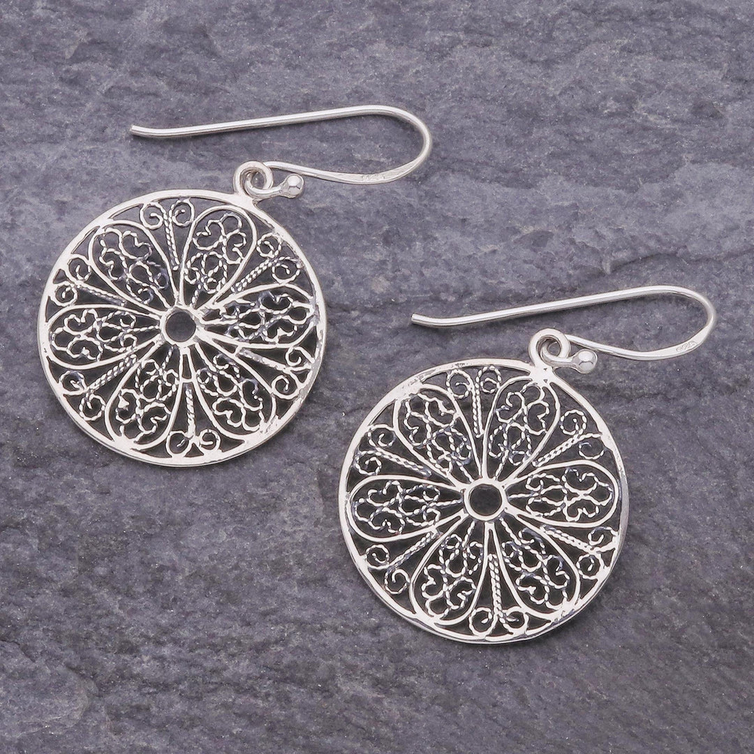 Handcrafted Sterling Silver Dangle Earrings from Thailand - Looking Glass