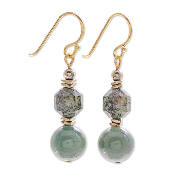 Beaded Earrings with Jade and Hematite - Juniper Dream