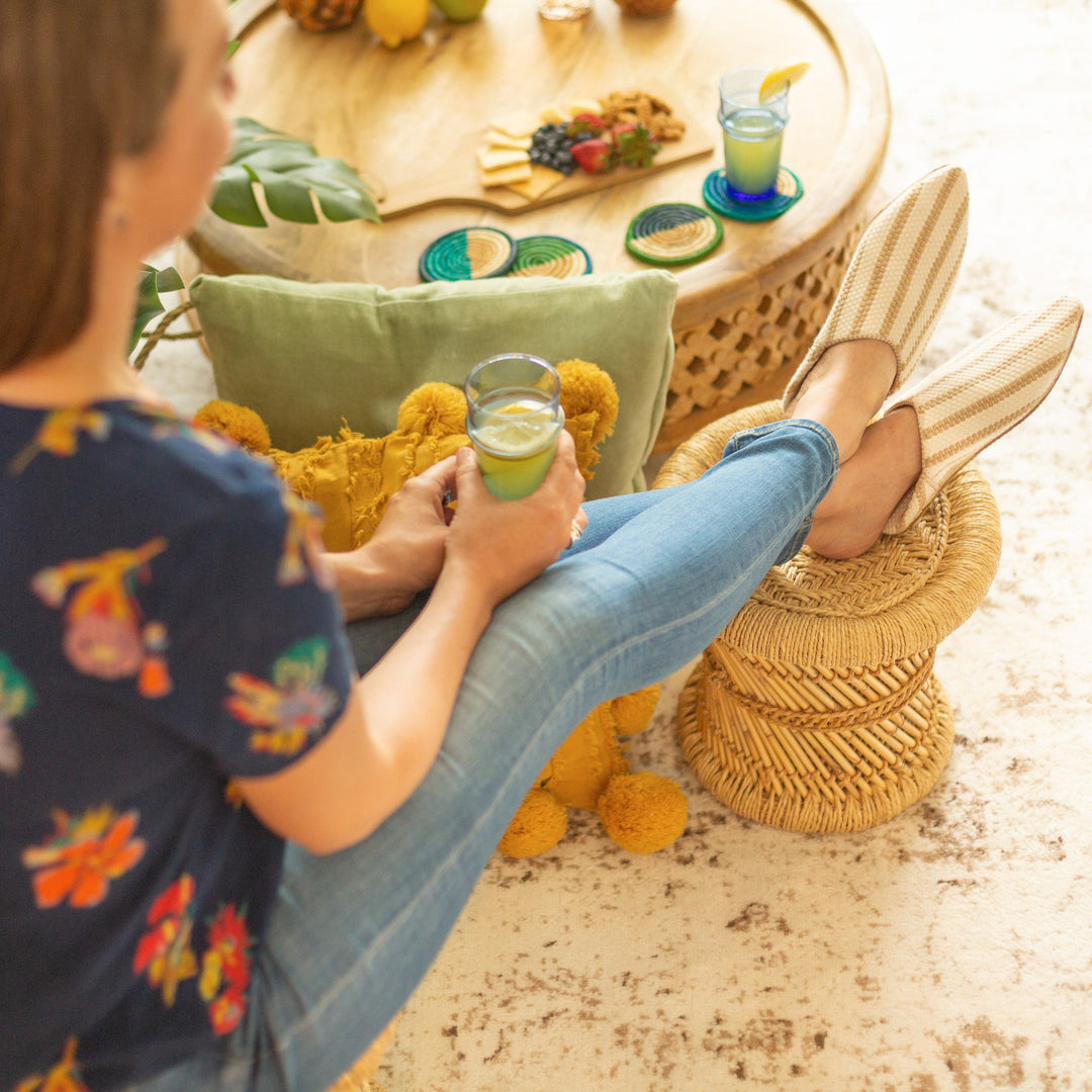 Sarkanda Rattan Stool