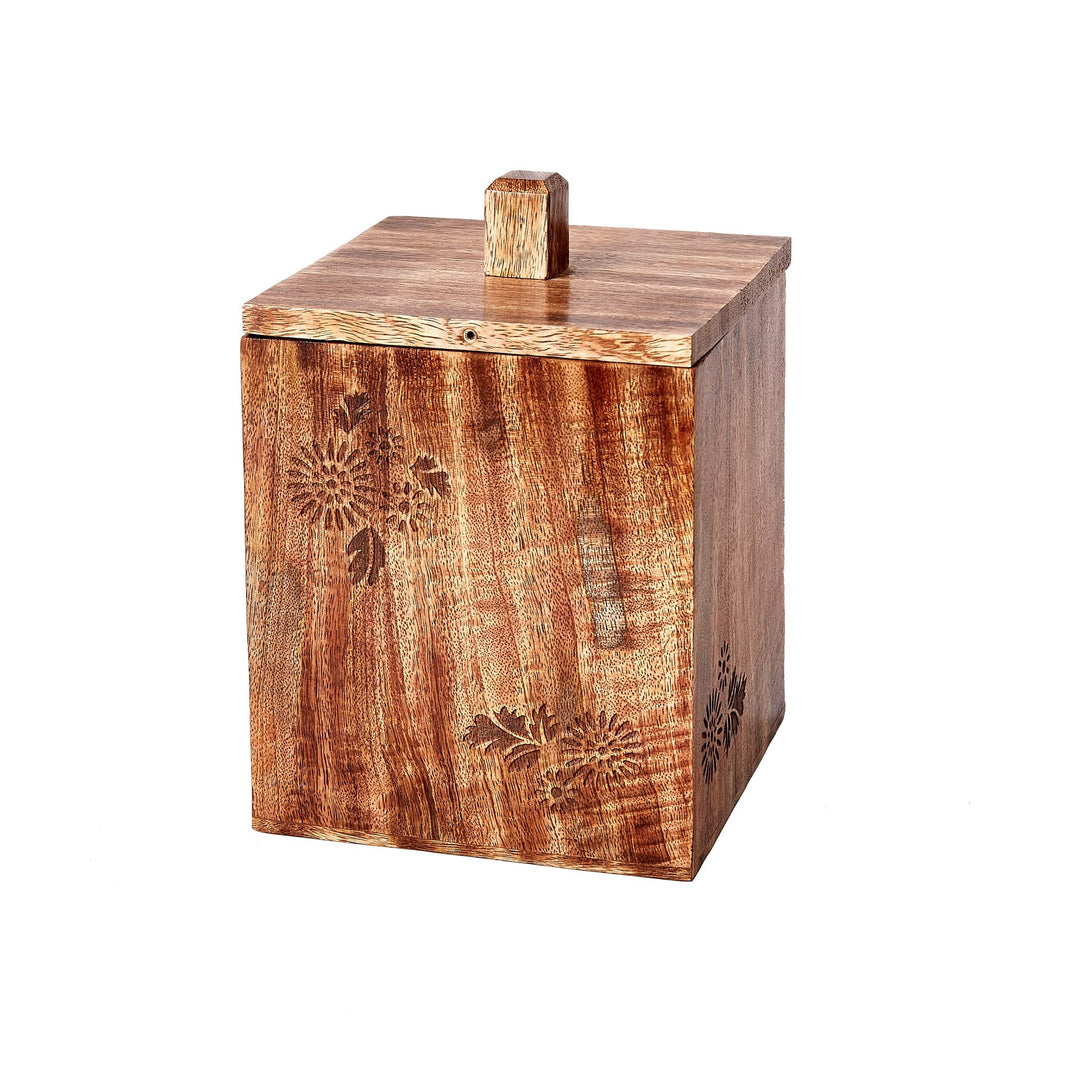 Wood Carved Ice Bucket