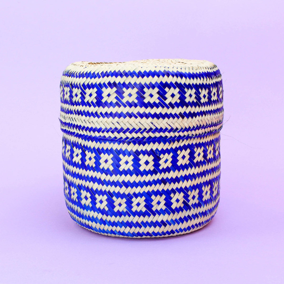 Amapola Handwoven Basket - Blue