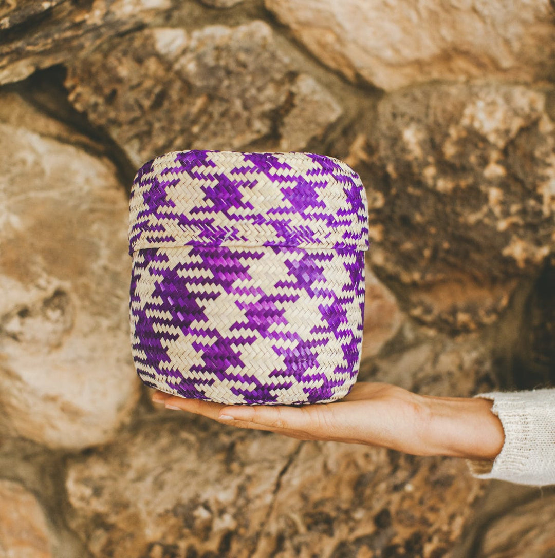 Gallito Palm Leaf Basket - Purple