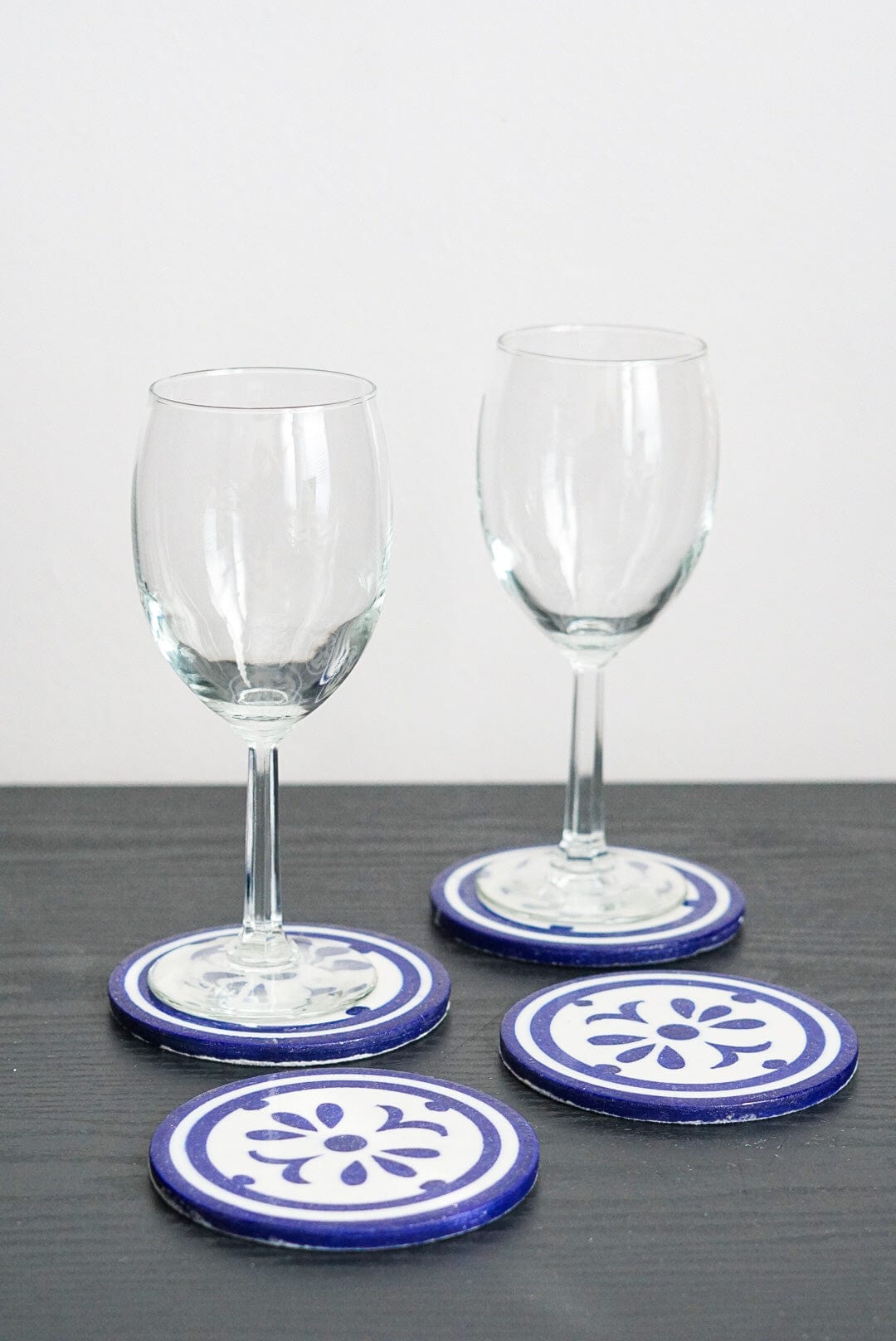 Blue Pottery Coasters - Set of 4