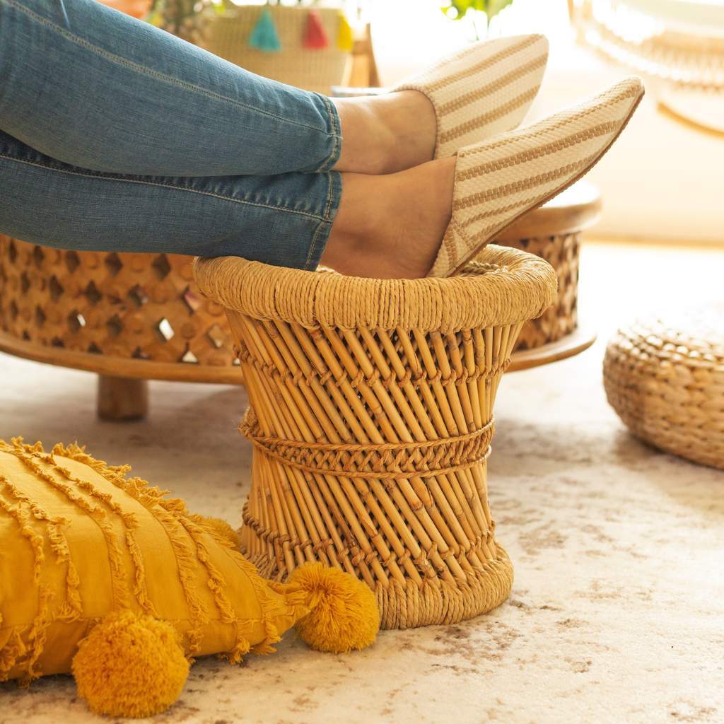 Sarkanda Rattan Stool