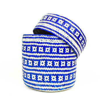 Amapola Handwoven Basket - Blue
