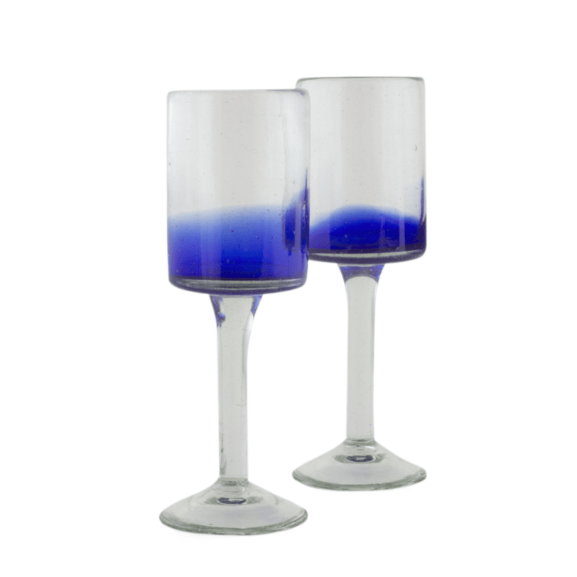 Set of 2 - Recycled Wine Glasses - Oceanic Depths