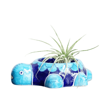 Blue Pottery Tea Light Holder - Turtle