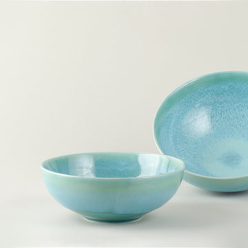 Medium Reactive Glaze Bowl - Turquoise