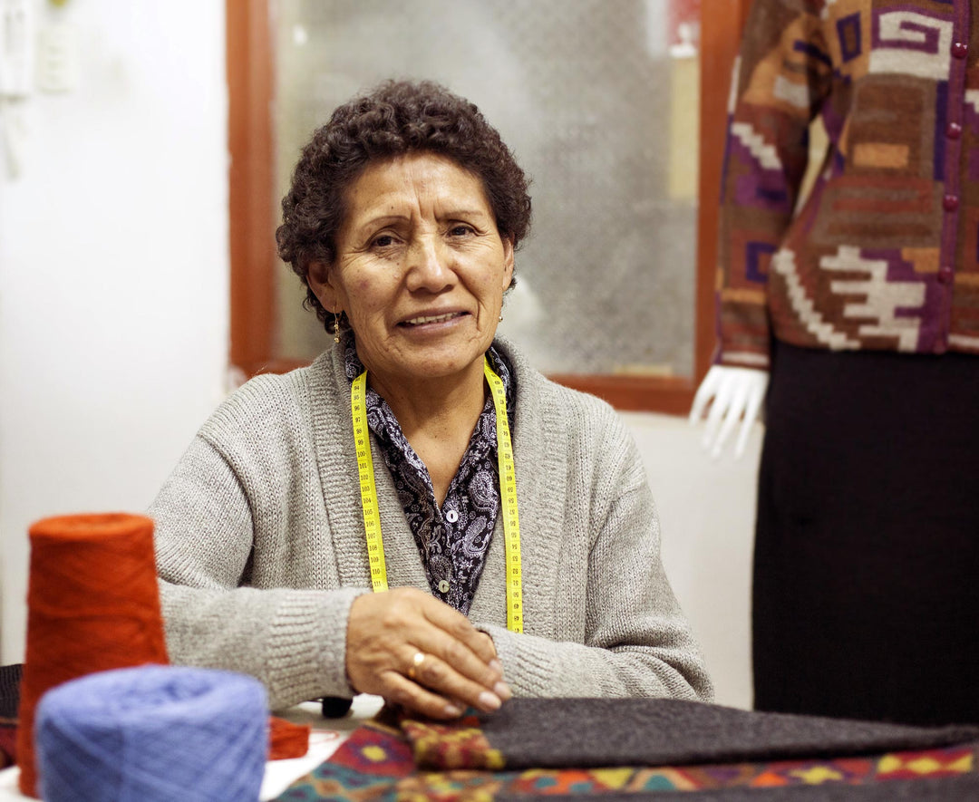 Inca-Inspired 100% Alpaca Cardigan Sweater in a Kimono Style - Ceremonial Icons