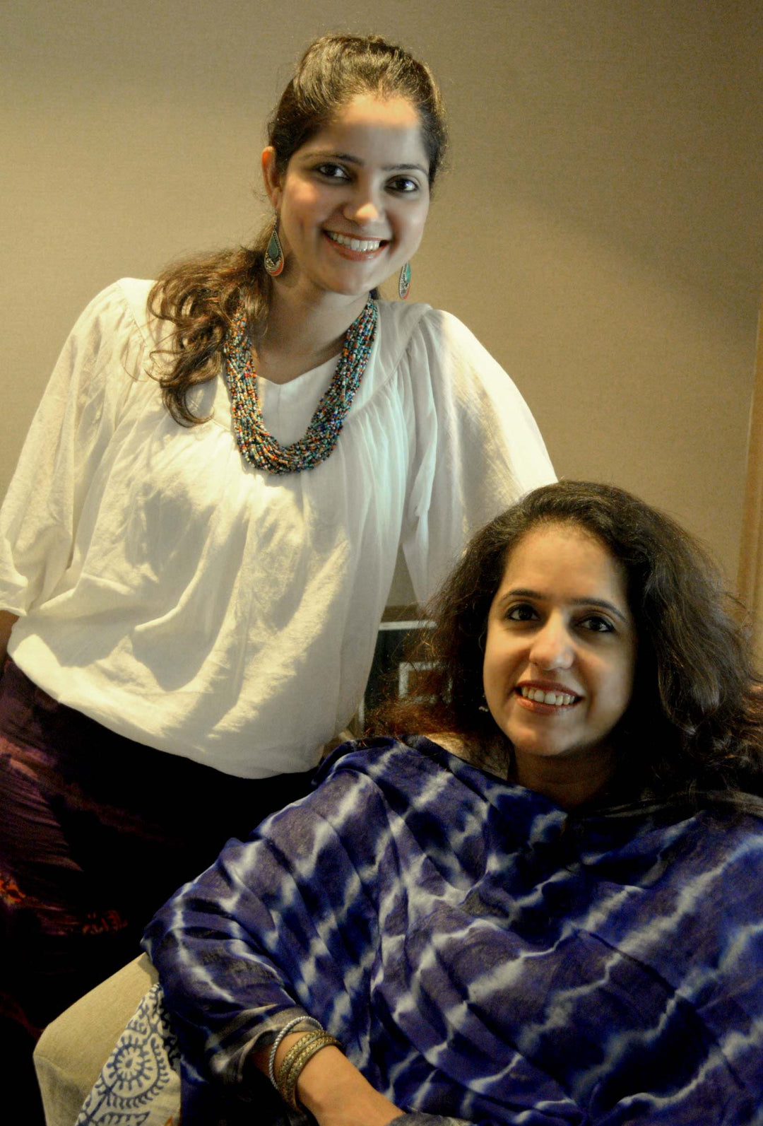 Striped Grey Cotton Chanderi Scarf from India - Paisley Breeze