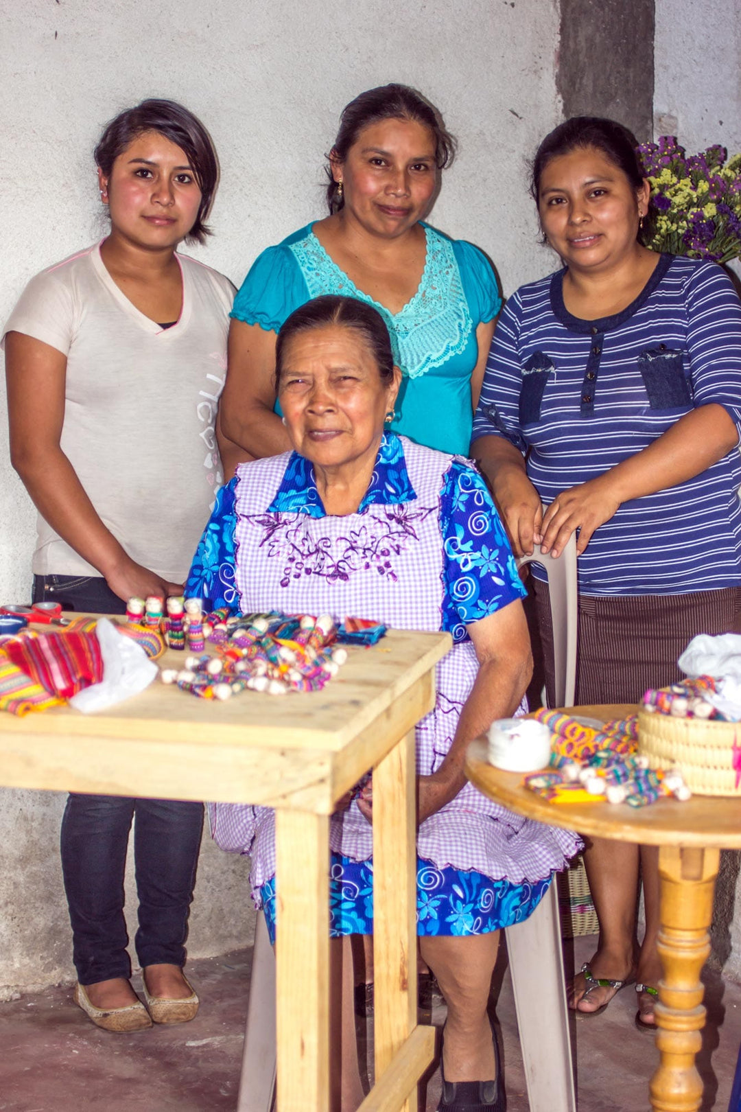 Multicolor Scrunchie Made from Upcycled Cotton in Guatemala - Colorful Traditions