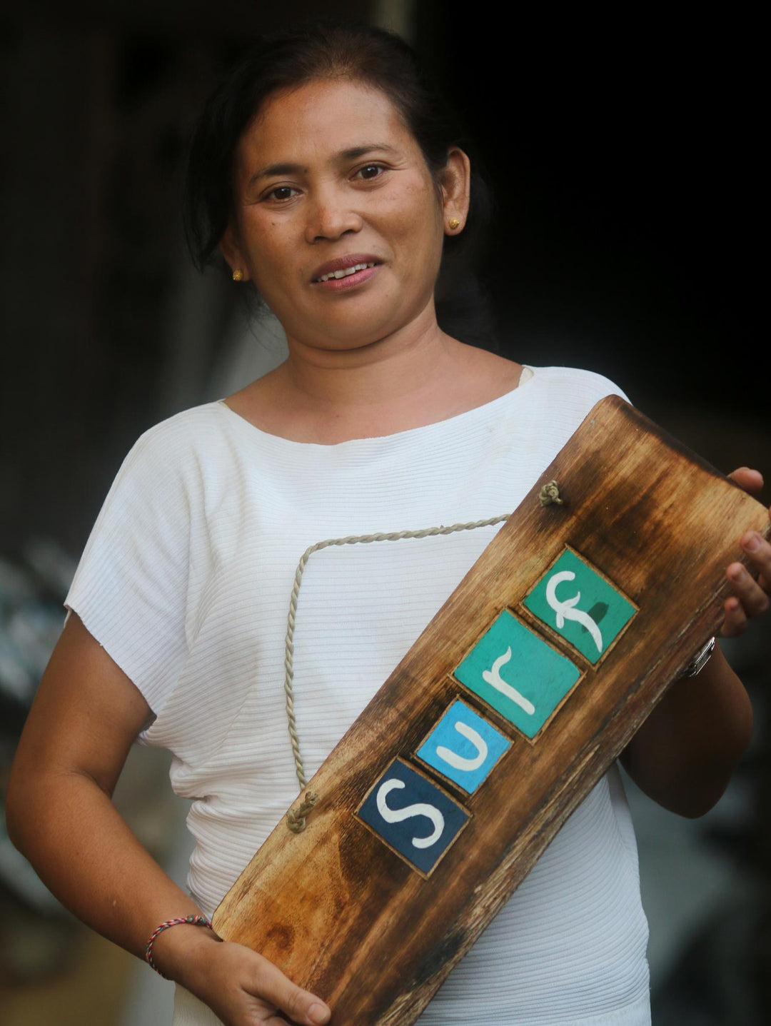 Hand Made Black Wood Whimsical Sign from Indonesia - Go Jump in The Lake
