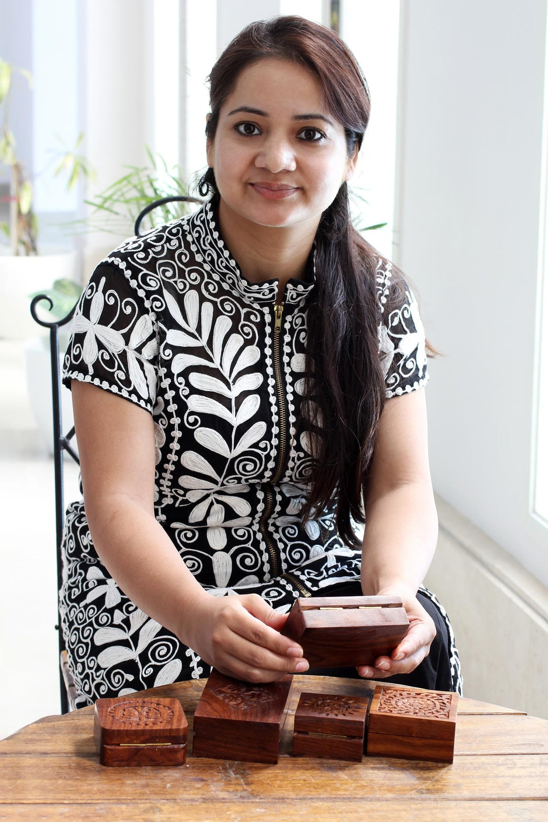 Artisan Crafted Beaded Silk Clutch from India - City Nights