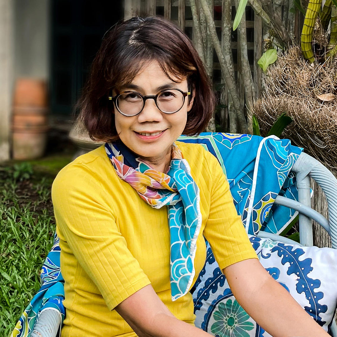 Set of 4 Batik Cotton and Paper Orchid Greeting Cards - Intense Orchids